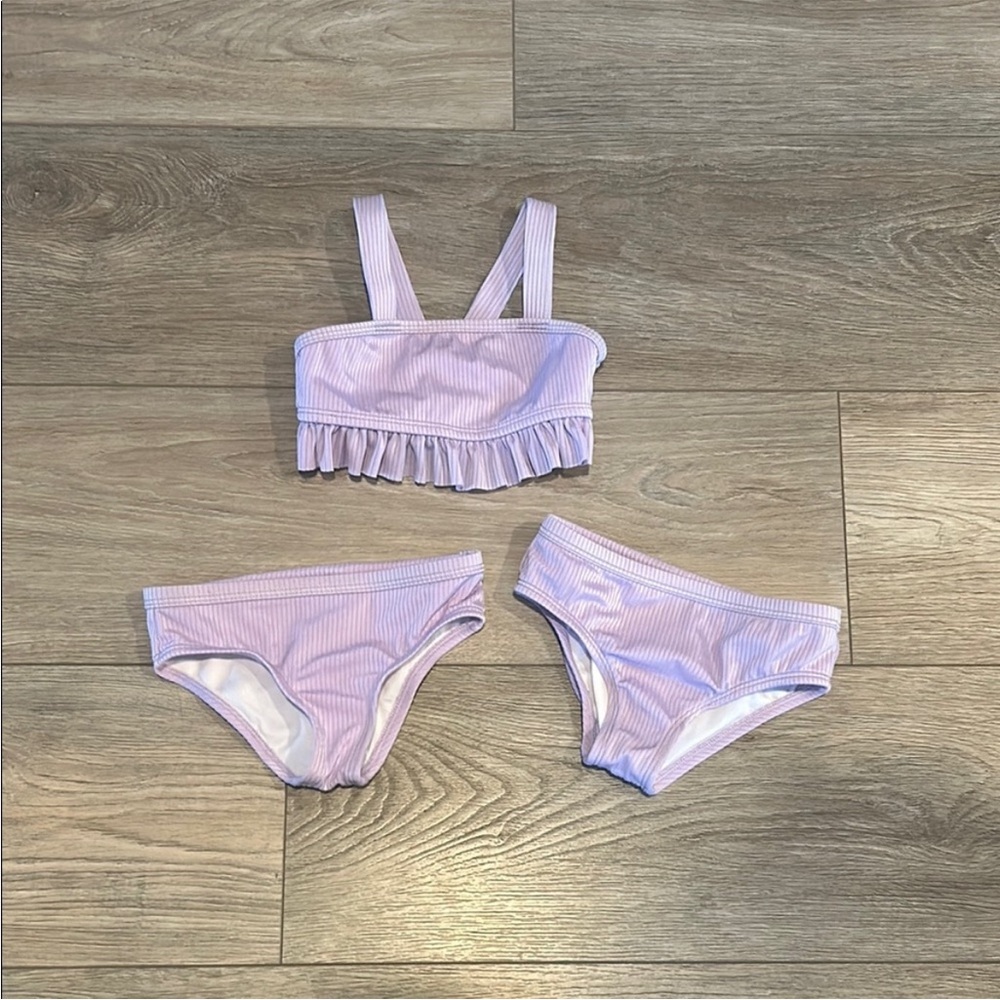 Wonder Nation Purple Toddler Girls‎ Bikini Ruffled Design (2 sets of bottoms)